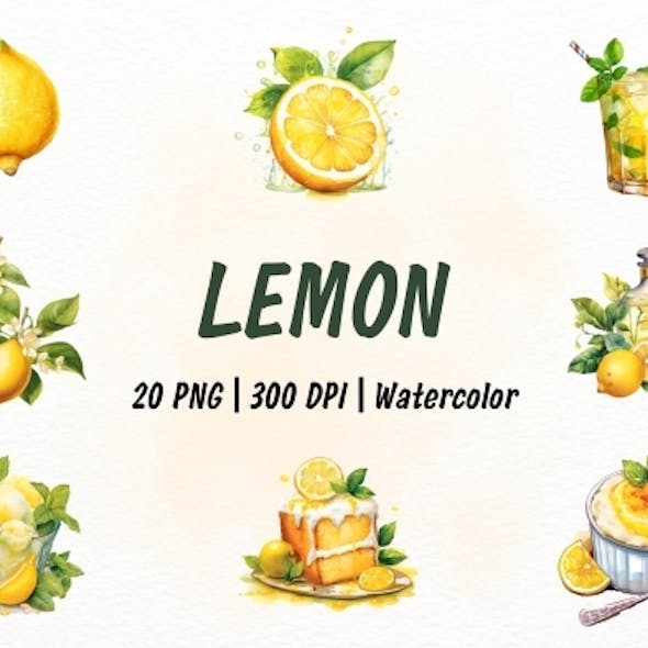 Watercolor Lemon Clipart