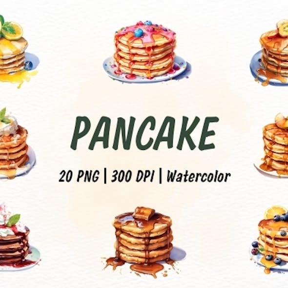 Watercolor Sweet Pancake Clipart