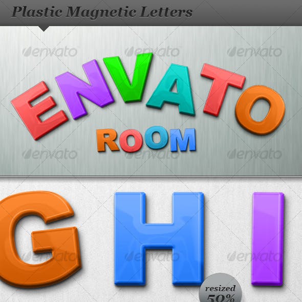 Plastic magnetic abc letters and numbers