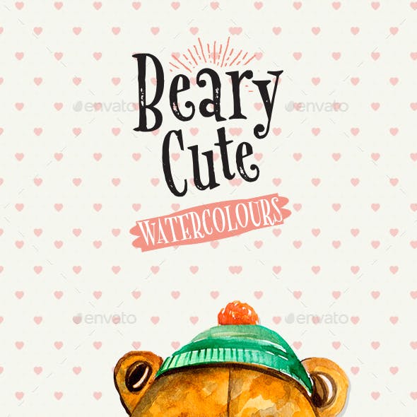 Beary Cute Watercolour Illustration