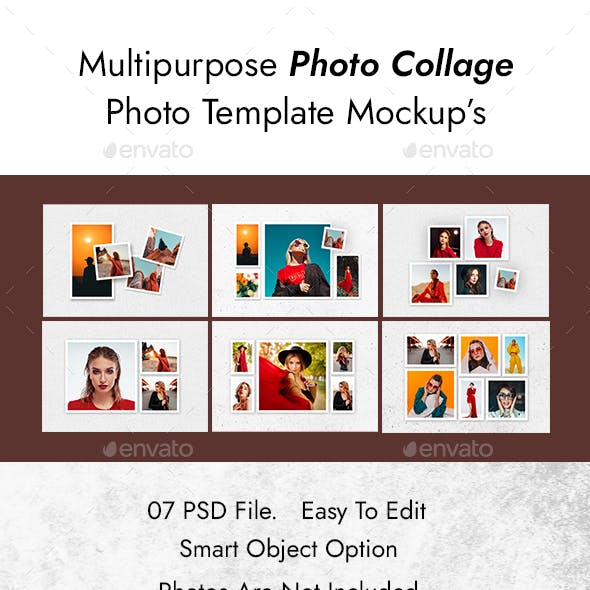 Multipurpose Photo Collage Photo Template Mockups