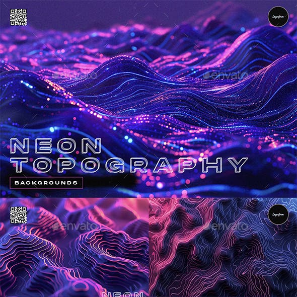 Neon Topography Backgrounds