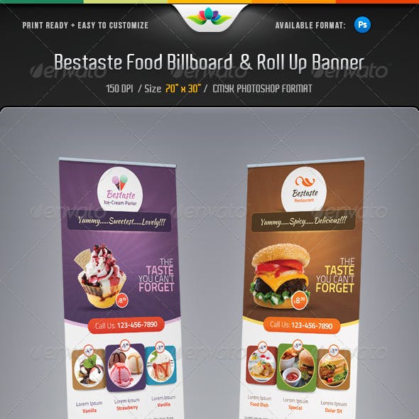 Bestaste Food Billboard & Roll Up Banner