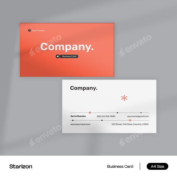 White Orange Modern Real Estate Company Business Card