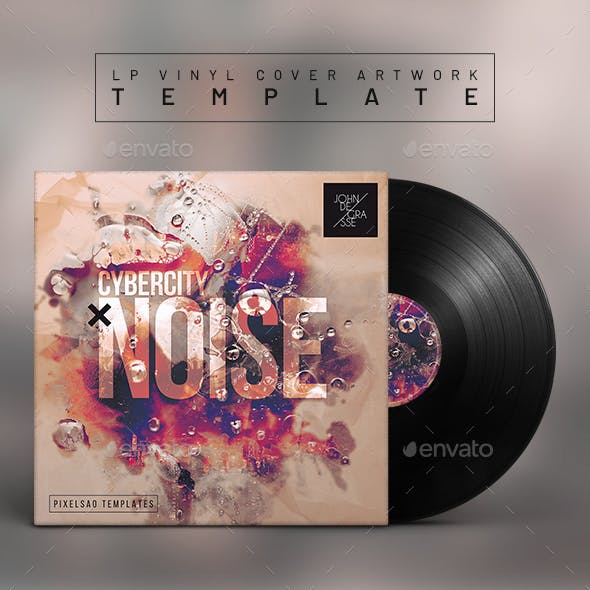 Cyber City Noise – LP Vinyl Album Cover Art Template