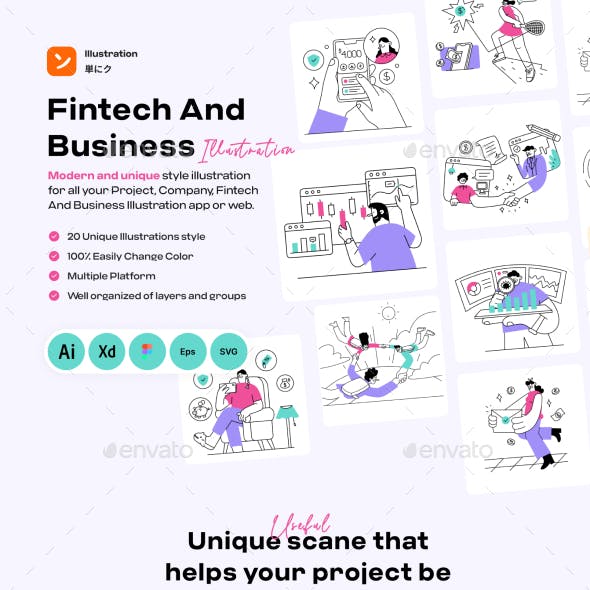 Fintech And Business Illustration