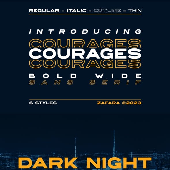 COURAGES - Bold Wide Sans Serif