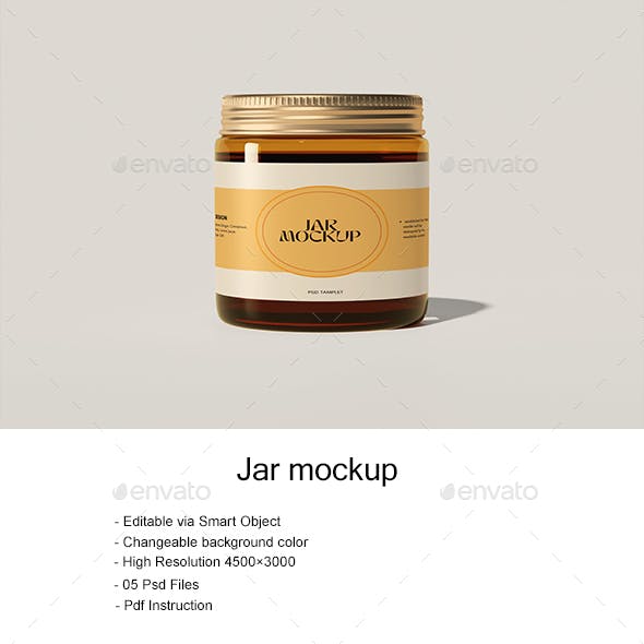 Bottle Glass Jar Mockup