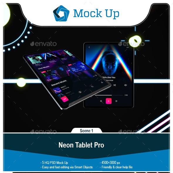 Neon Tablet Pro Mockup