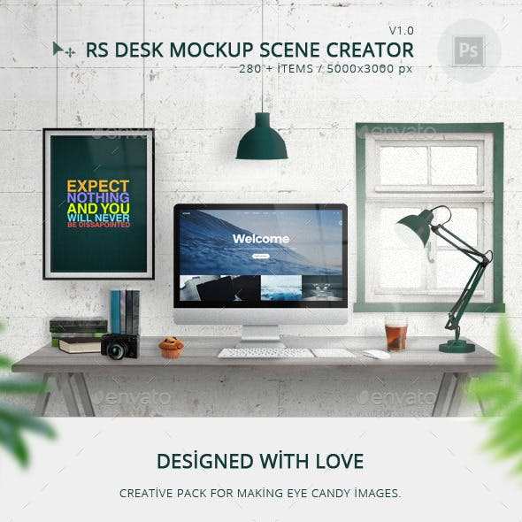 RS Desk Mockup Scene Creator