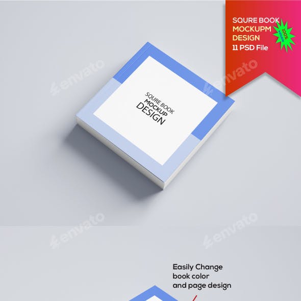 Square Book Mockup 2