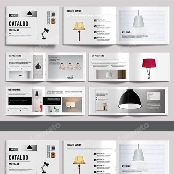 Minimal lamp Catalog Design Template