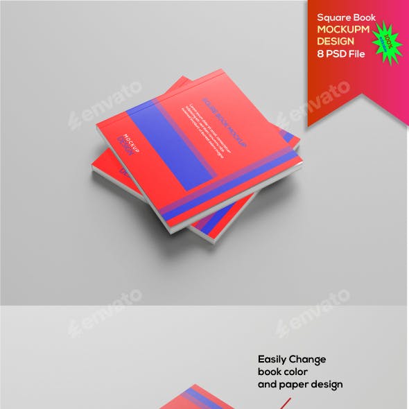 Square Book Mockup 3