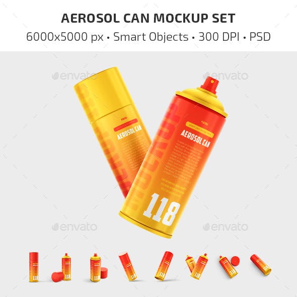 Aerosol Can Mockup Set