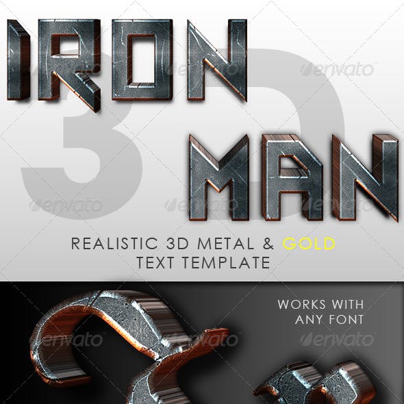 Iron Man 3D Text Template