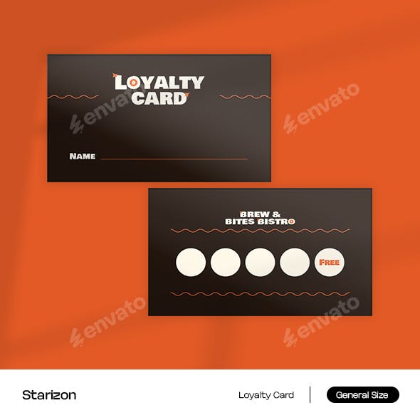 Brown Orange Creative Restaurant Loyalty Cards