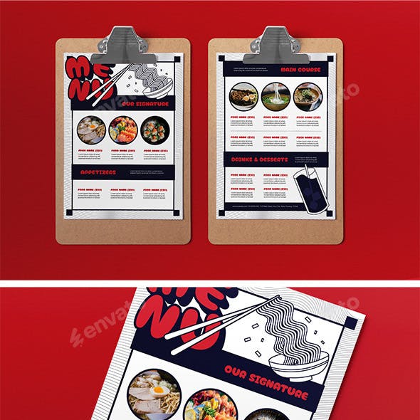 White Flat Design Japanese Food Menu