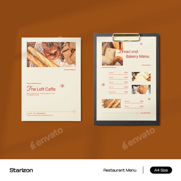 Brown Red Minimalist Restaurant Menu