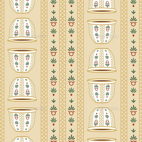 Traditional Arab Coffee Cup Pattern