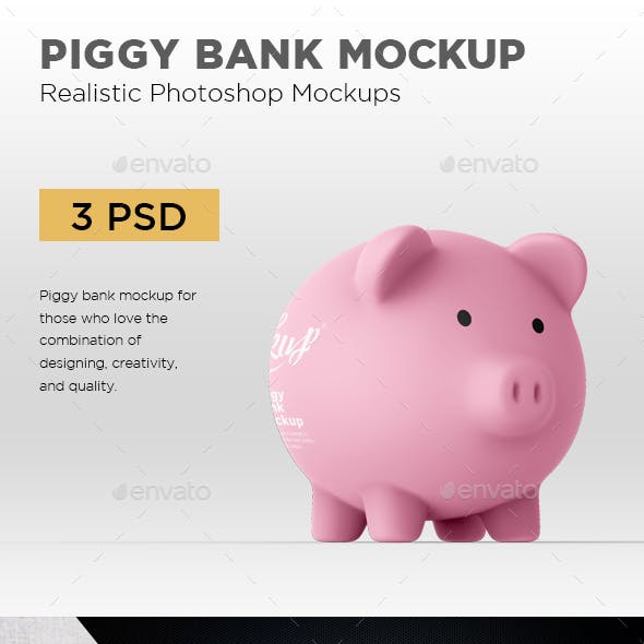 Piggy Bank Mockup