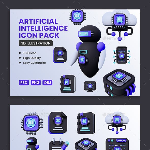 Artificial Intelligence 3D Icon Vol. 2