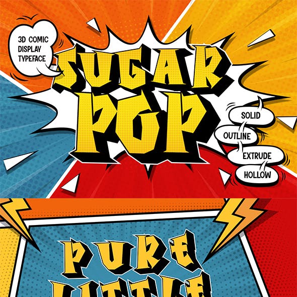 Sugar Pop - 3d Comic Display Font