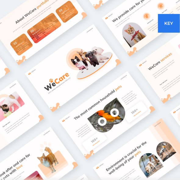 WeCare - Pet animals Keynote template