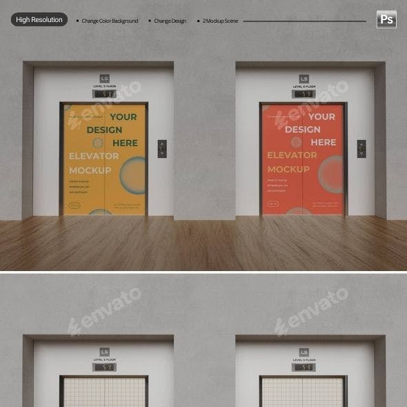 Elevator Two Doors Mock Up