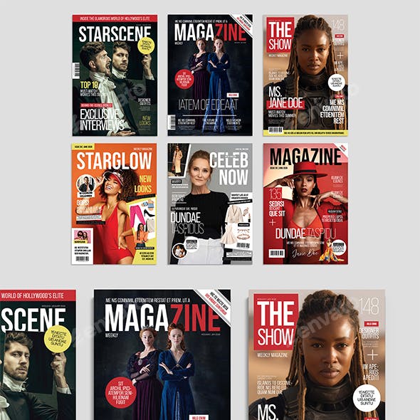 Magazine Cover Templates Set