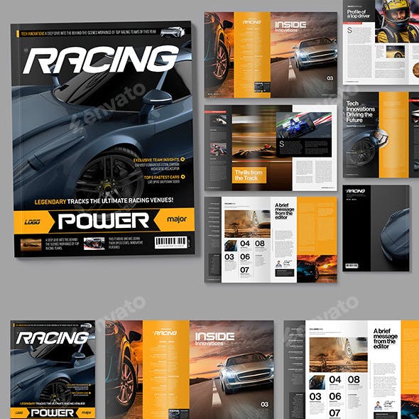 Car Racing Magazine Template