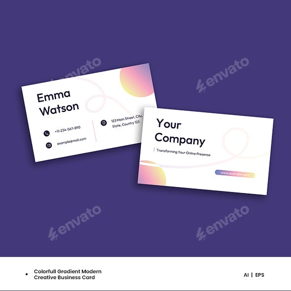 Colorfull Gradient Modern Creative Business Card