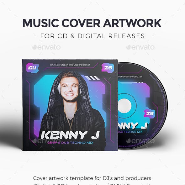 DJ Music Cover Artwork Template for CD / Digital Releases