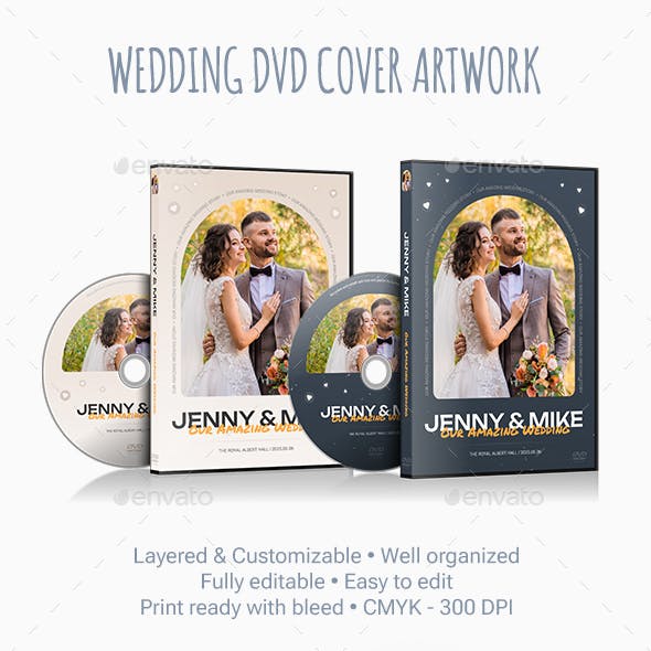 Wedding DVD Cover Artwork with Disc Label