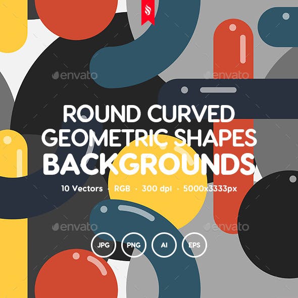 Round Curve Shapes Seamless Patterns