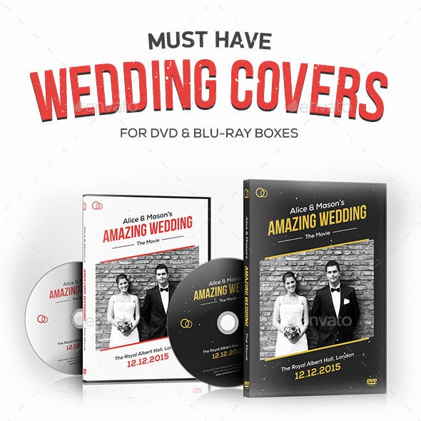 Wedding DVD / Blu-ray Covers with Disc Labels