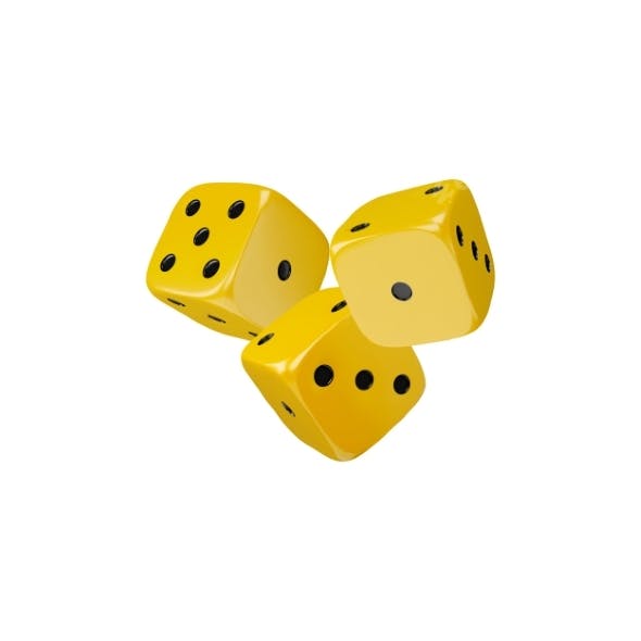 Three Game Dice Falling Realistic 3d Vector Icon