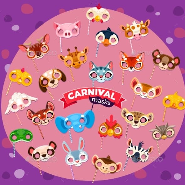 Cartoon Animal Carnival Party Masks or Costumes