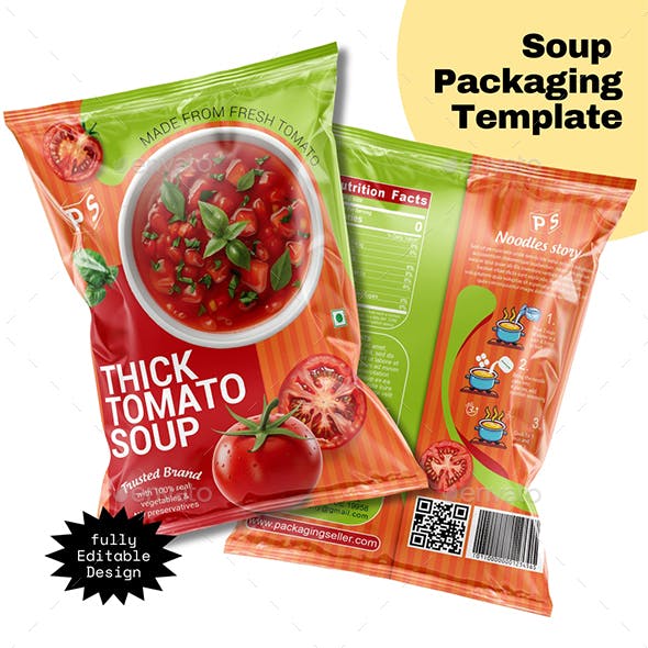 Tomato Soup Packaging Design Template