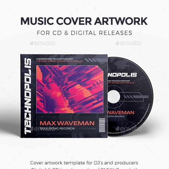 DJ Music Cover Artwork Template for CD / Digital Releases