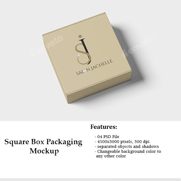 Square Box Packaging Mockup